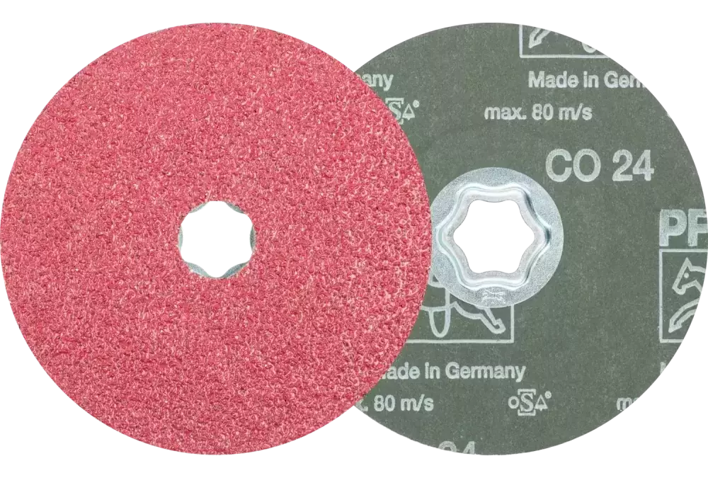 Tarcza fibrowa z ziarnem ceramicznym COMBICLICK Ø 125 mm CO24 do szlifu zgrubnego na stali 1