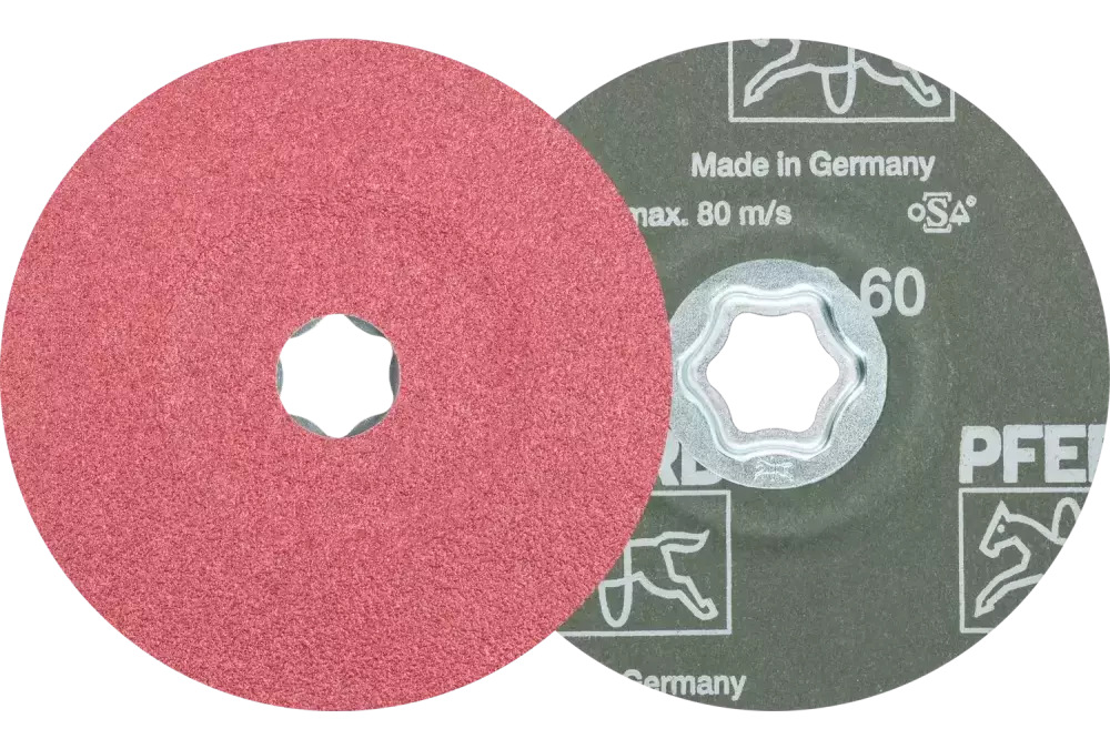 Tarcza fibrowa z ziarnem ceramicznym COMBICLICK Ø 125 mm CO60 do szlifu zgrubnego na stali 1