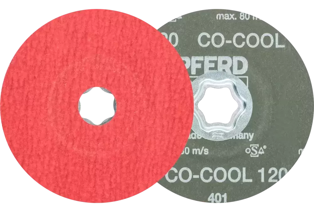 Tarcza fibrowa z ziarnem ceramicznym COMBICLICK Ø 115 mm CO-COOL120 do stali szlachetnej 1