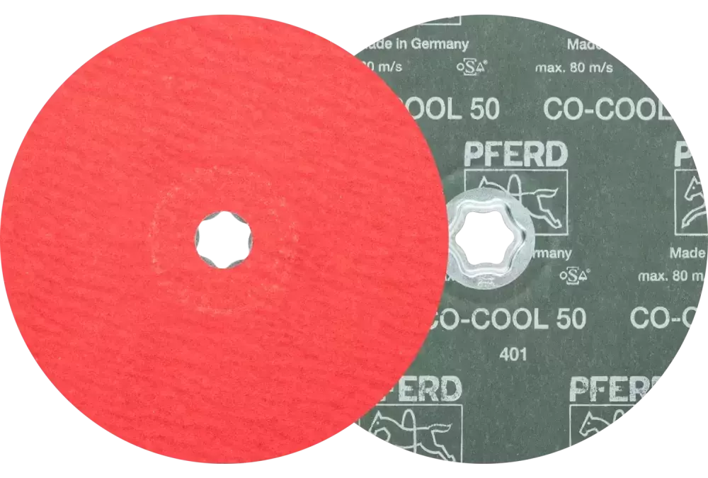 Tarcza fibrowa z ziarnem ceramicznym COMBICLICK Ø 180 mm CO-COOL50 do stali szlachetnej 1