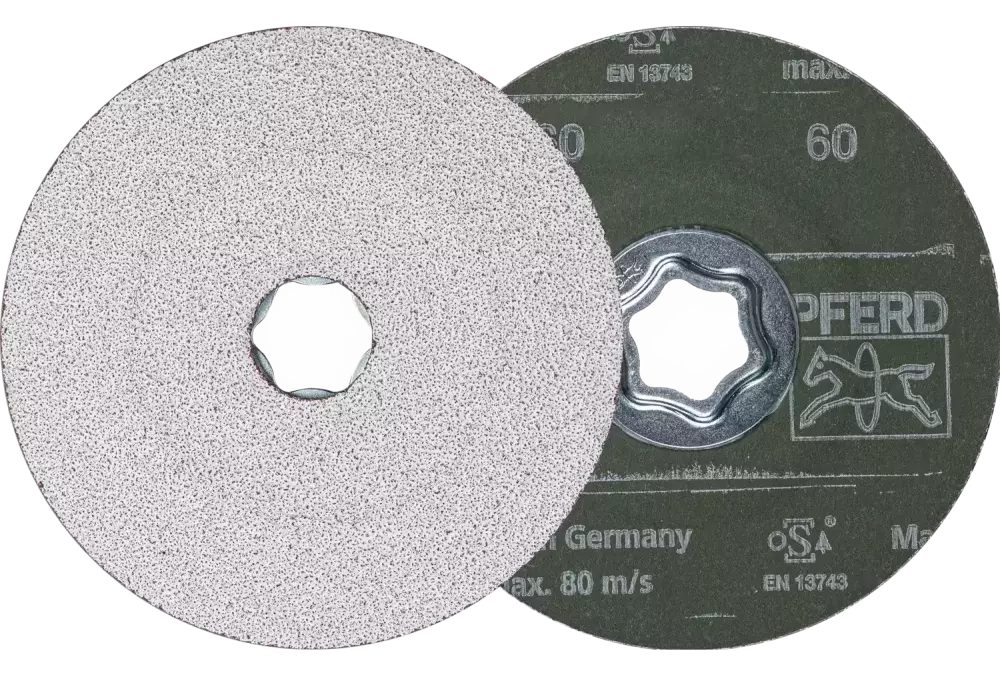 Tarcza fibrowa z ziarnem ceramicznym COMBICLICK Ø115 mm CO-ALU60 do miękkich metali nieżelaznych 1