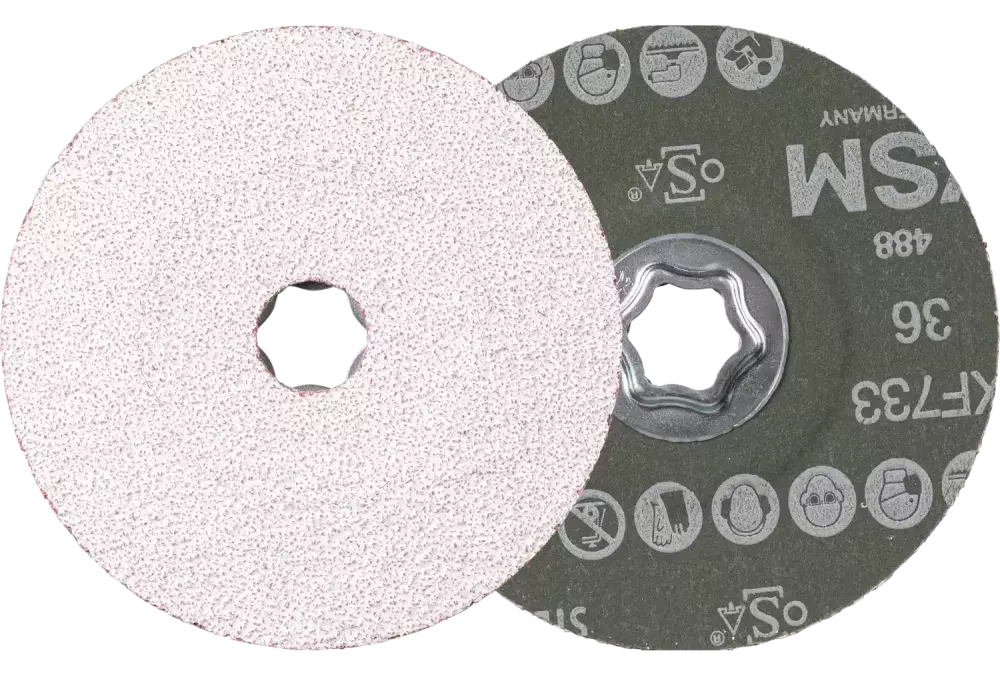 Tarcza fibrowa z ziarnem ceramicznym COMBICLICK Ø 125 mm CO-ALU36 do miękkich metali nieżelaznych 1