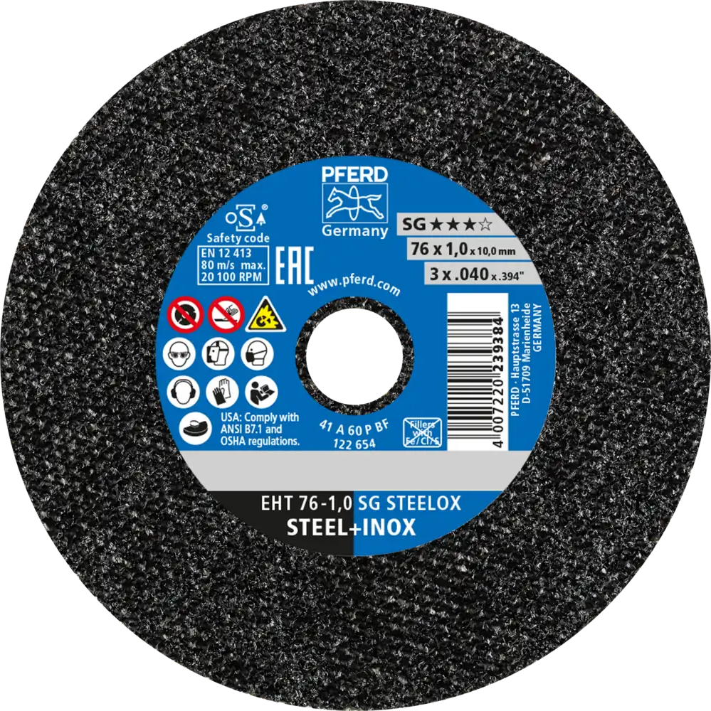 Tarcza do cięcia metalu 76x1x10 SG STEELOX płaska Pferd 65508001 1