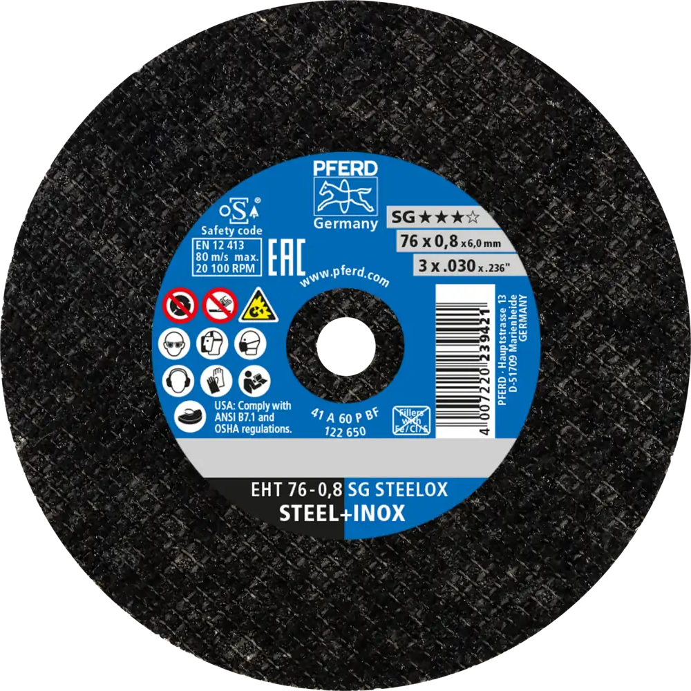 Tarcza do cięcia metalu 76x0,8x6 SG STEELOX płaska Pferd 65508009 1