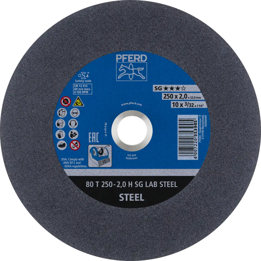 Tarcza do cięcia metalu 250x2x32 SG LAB STEEL płaska Pferd 66300060 1
