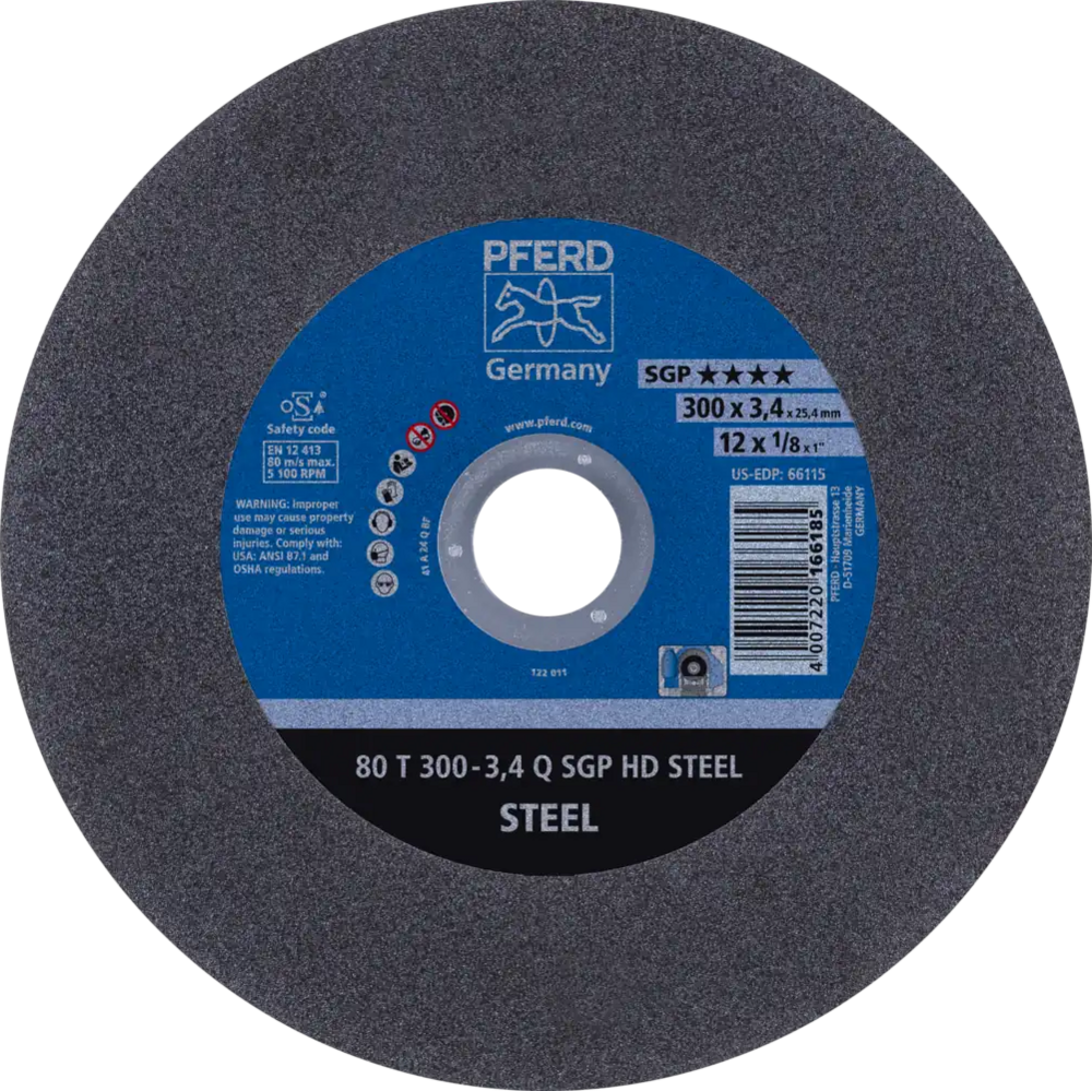 Tarcza do cięcia metalu 300x3,4x25,4 SGP HD STEEL średnio twarda płaska Pferd 66323025 1