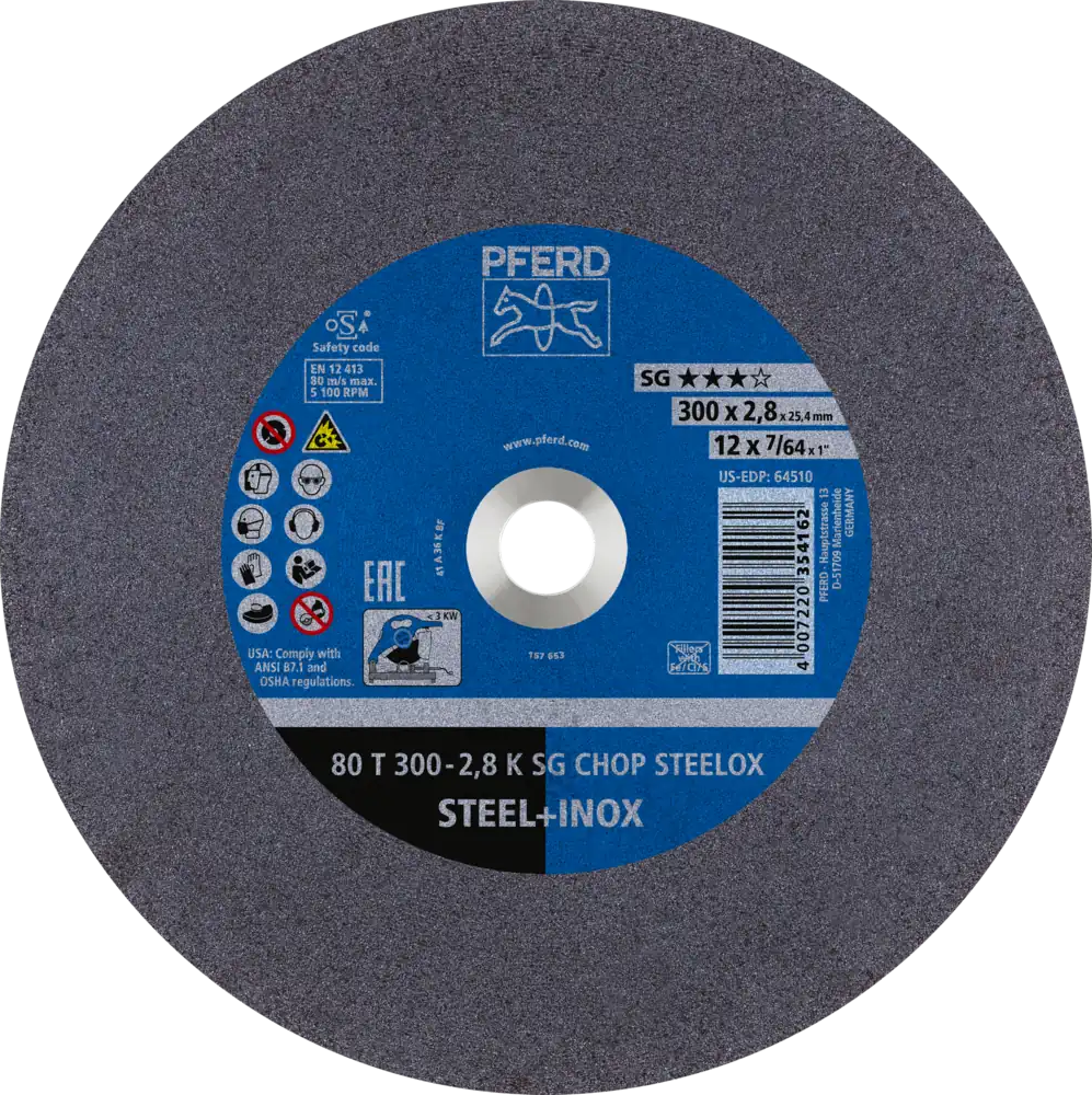 Tarcza do cięcia metalu 300x2,8x25,4 SG CHOP STEELOX płaska Pferd 66323052 1
