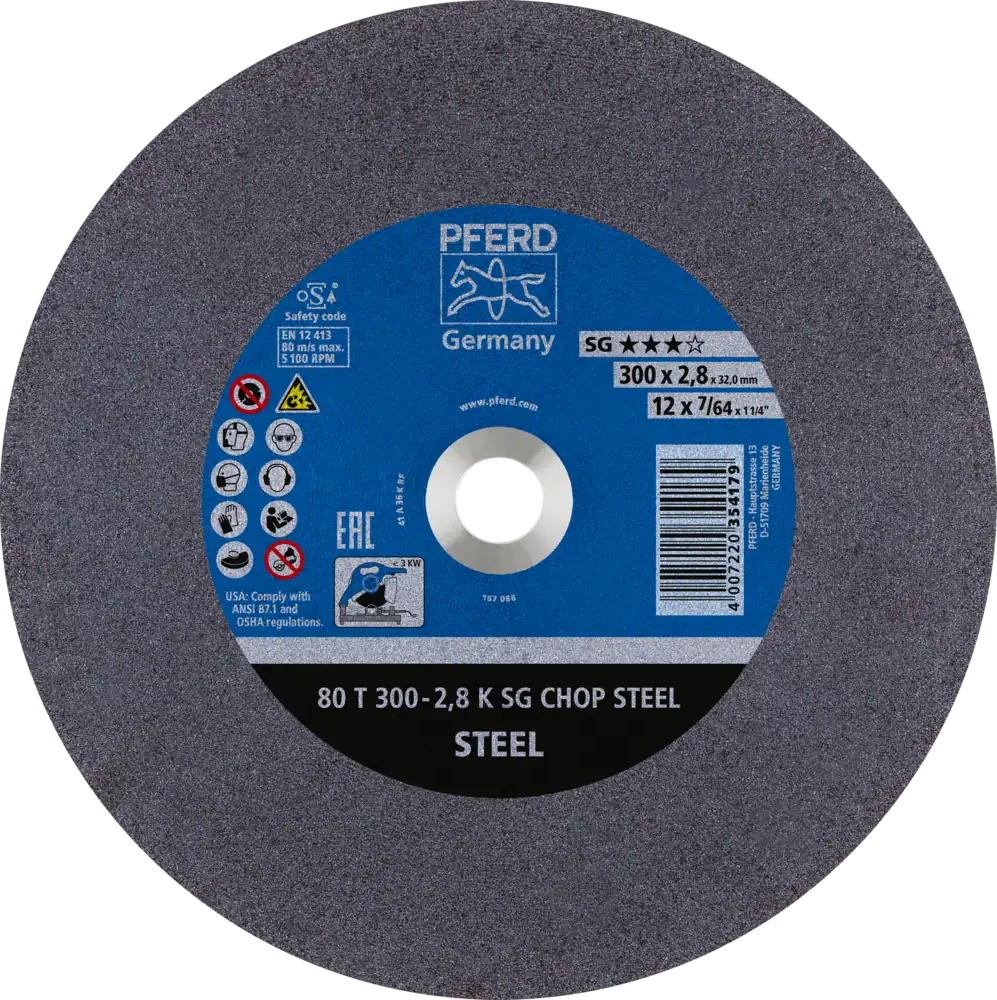 Tarcza do cięcia metalu 300x2,8x32 SG CHOP STEELOX płaska Pferd 66323071 1