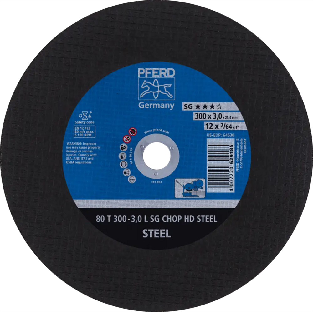 Tarcza do cięcia metalu 300x3x25,4 SG CHOP HD STEEL płaska Pferd 66323080 1