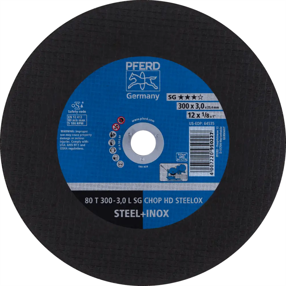Tarcza do cięcia metalu 300x3x25,4 SG CHOP HD STEELOX płaska Pferd 66323082 1