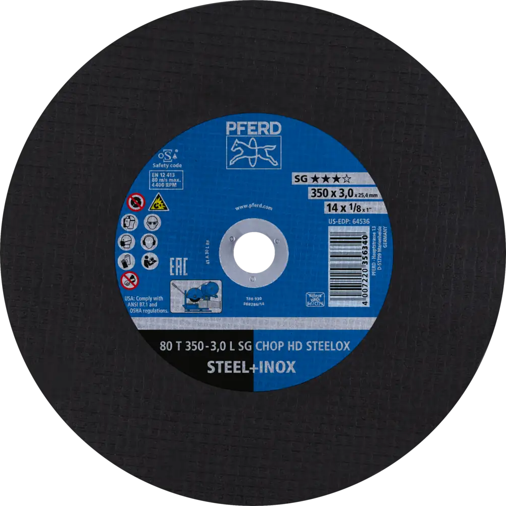 Tarcza do cięcia metalu 350x3x25,4 SG CHOP HD STEELOX płaska Pferd 66323582 1