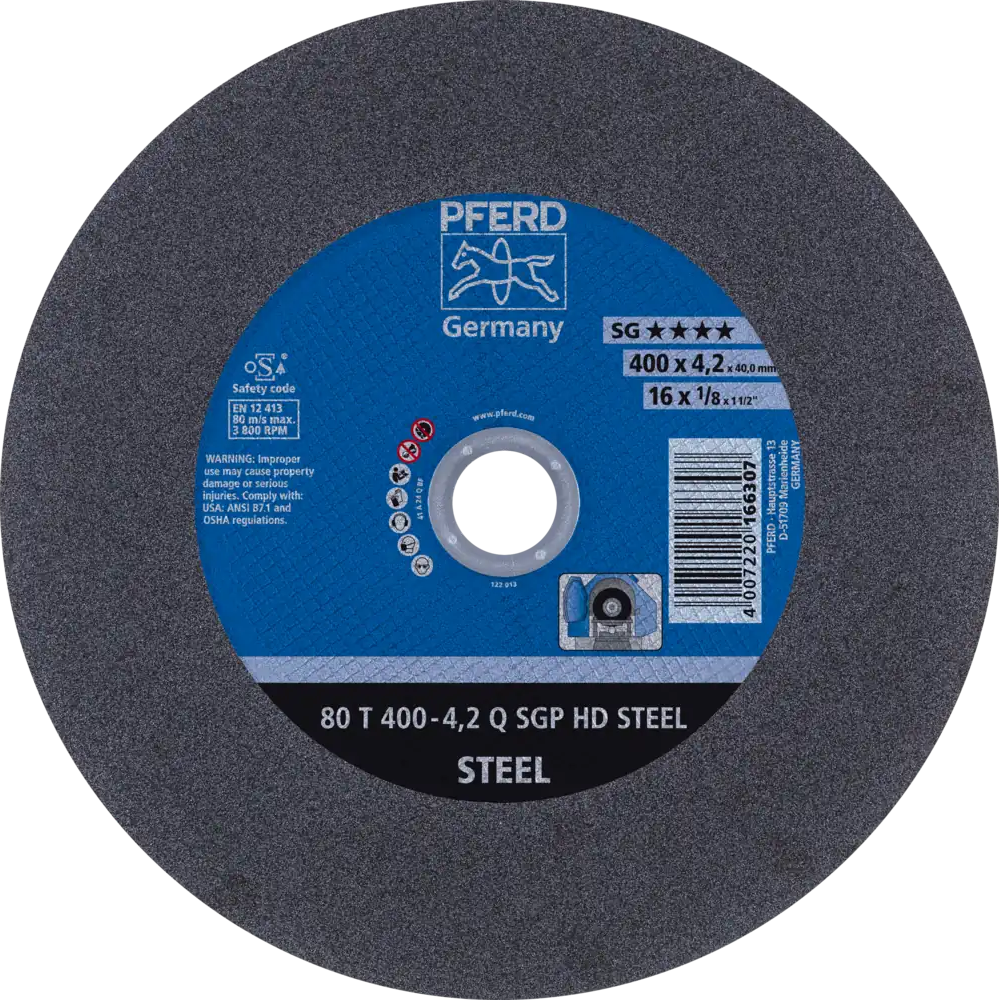 Tarcza do cięcia metalu 400x4,2x40 SGP HD STEEL płaska średnio twarda Pferd 66324040 1