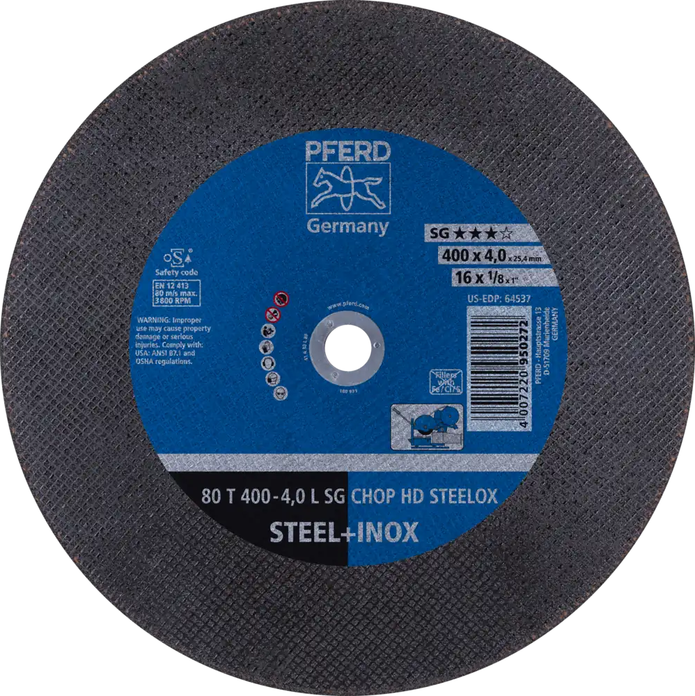 Tarcza do cięcia metalu 400x4x25,4 SG CHOP HD STEELOX płaska Pferd 66324082 1