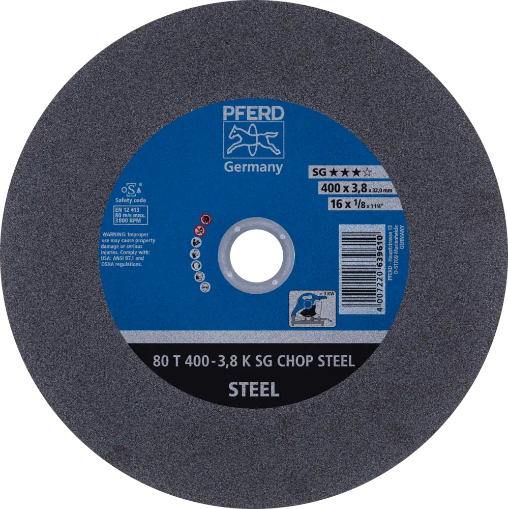 Tarcza do cięcia metalu 400x3,8x32 SG CHOP STEELOX płaska Pferd 66324094 1