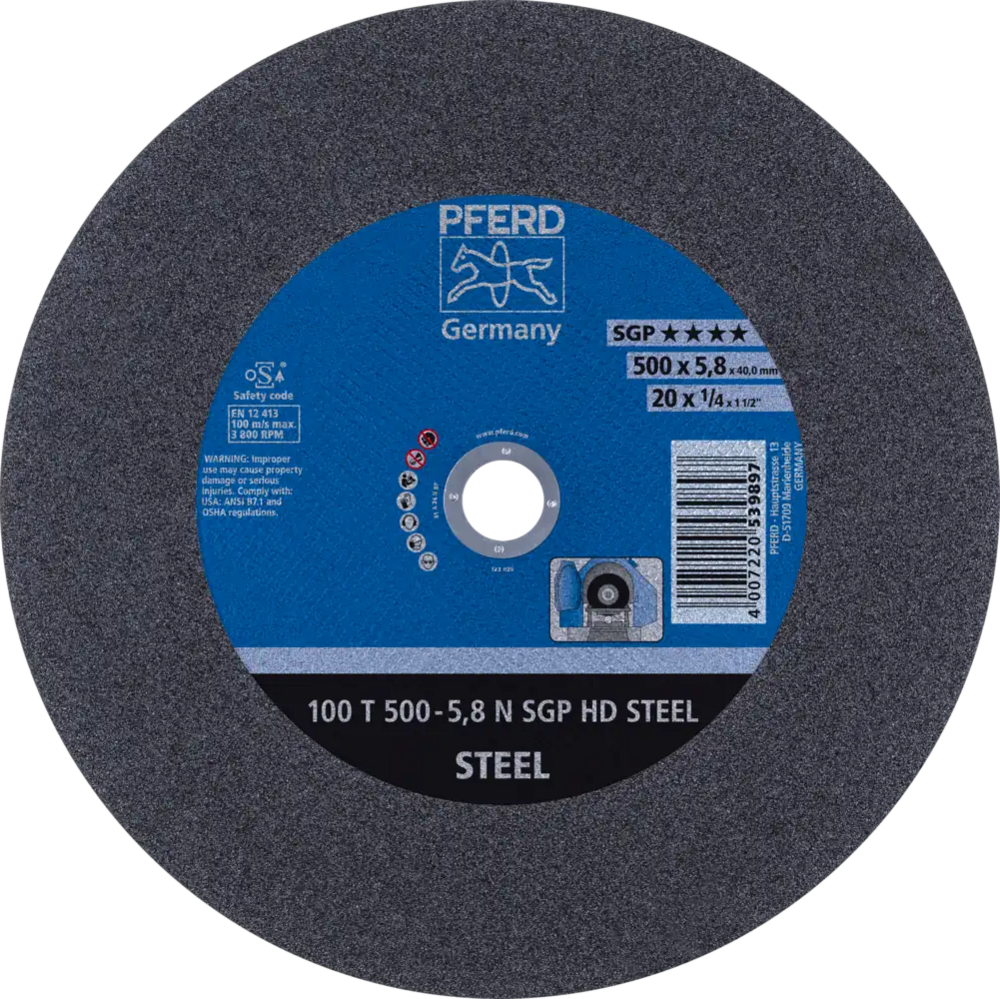 Tarcza do cięcia metalu 500x5,8x40 SGP HD STEEL średnio twarda płaska Pferd 66325140 1