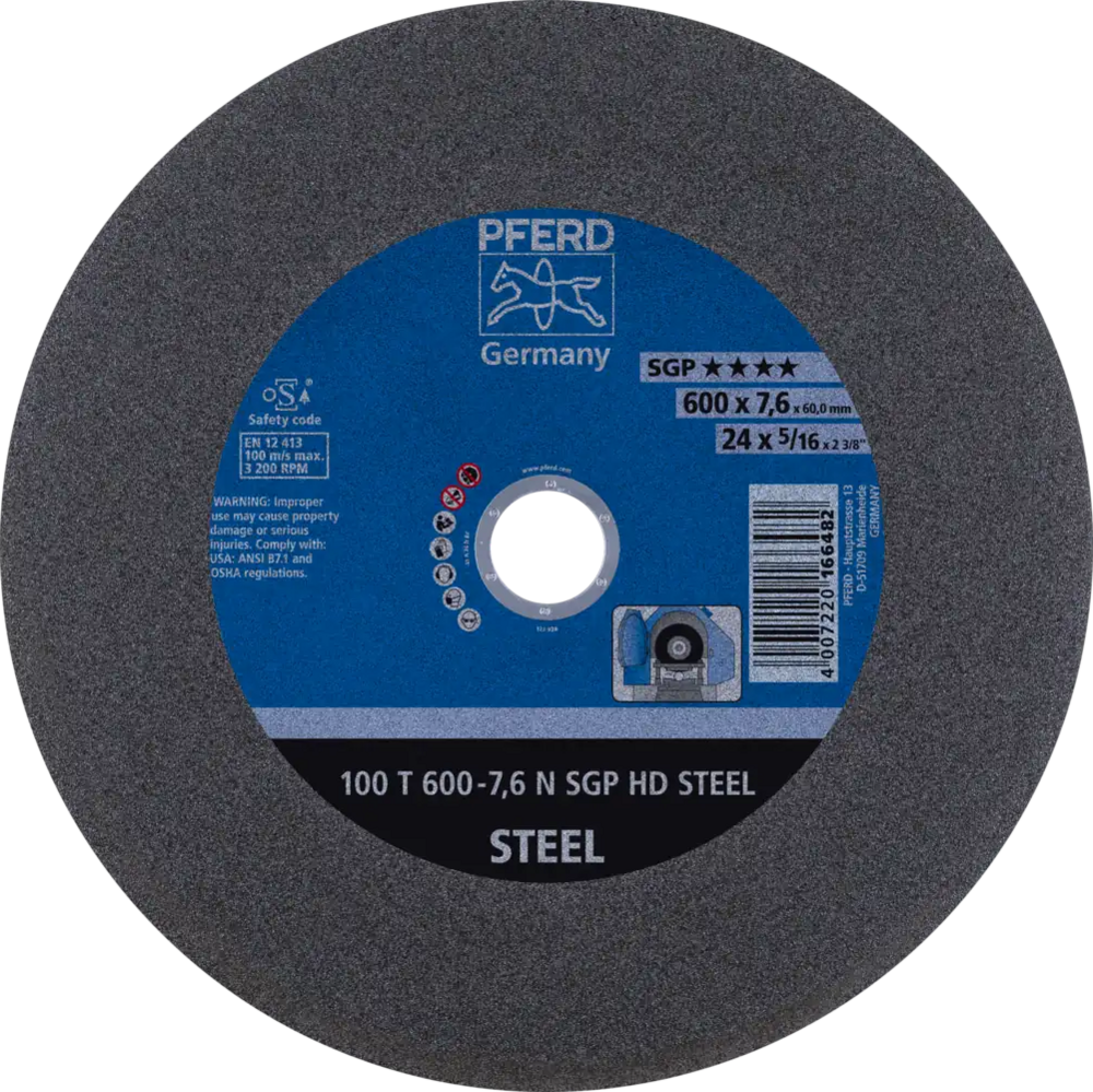 Tarcza do cięcia metalu 600x7,6x60 SGP HD STEEL miękka płaska Pferd 66397706 1