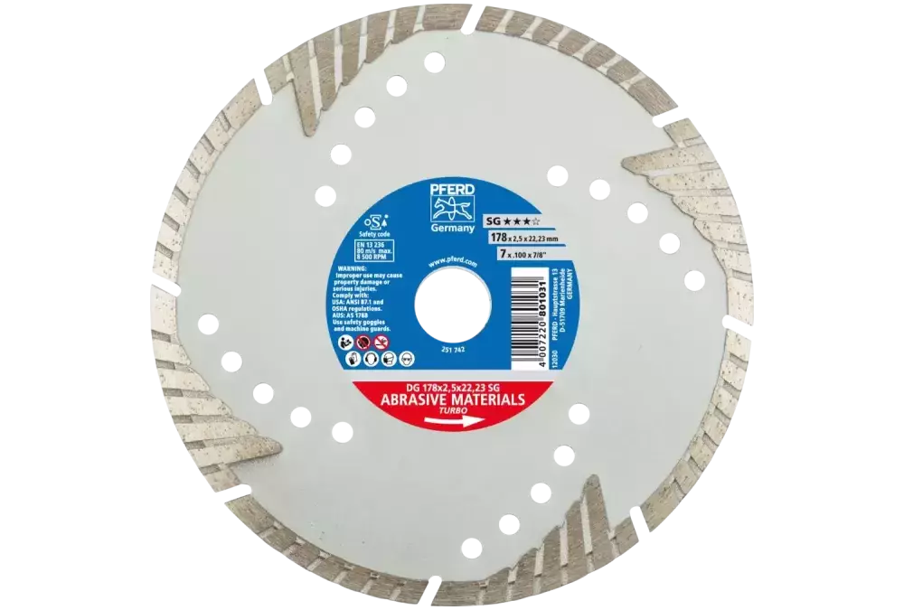 Diamentowa ściernica do przecinania DG 178 × 2,5 × 22,23 mm SG do cięcia kamienia/betonu, wysoka jakość cięcia 1