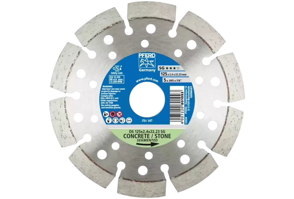 Diamentowa ściernica do przecinania DS 125 × 2,4 × 22,23 mm SG do szybkiego cięcia kamienia i betonu 1