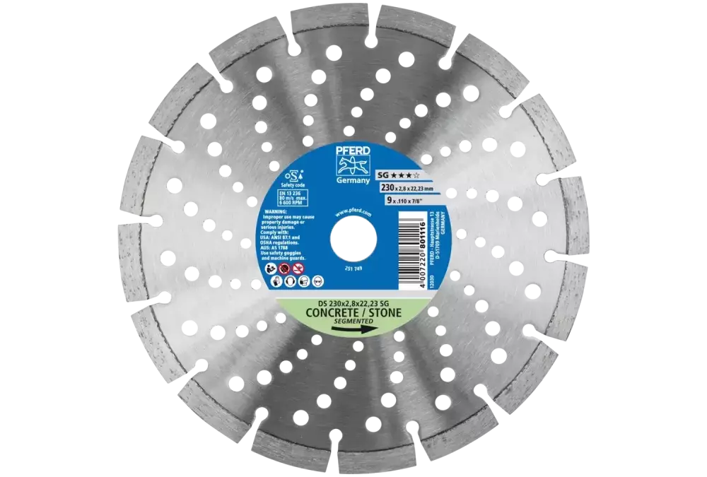 Diamentowa ściernica do przecinania DS 230 × 2,8 × 22,23 mm SG do szybkiego cięcia kamienia i betonu 1