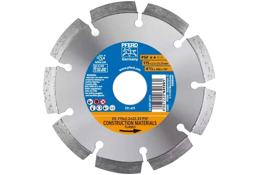 Diamentowa ściernica do przecinania DS 115 × 2,2 × 22,23 mm PSF do szybkiego cięcia kamienia i betonu 1