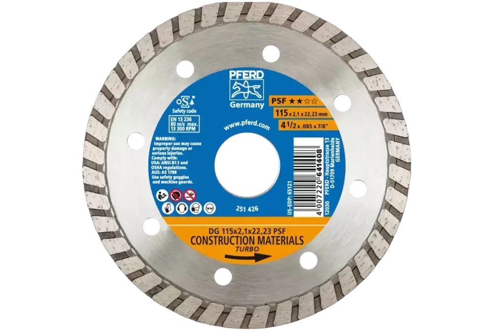 Diamentowa ściernica do przecinania DG 115 × 2,1 × 22,23 mm PSF do cięcia kamienia/betonu, wysoka jakość cięcia 1