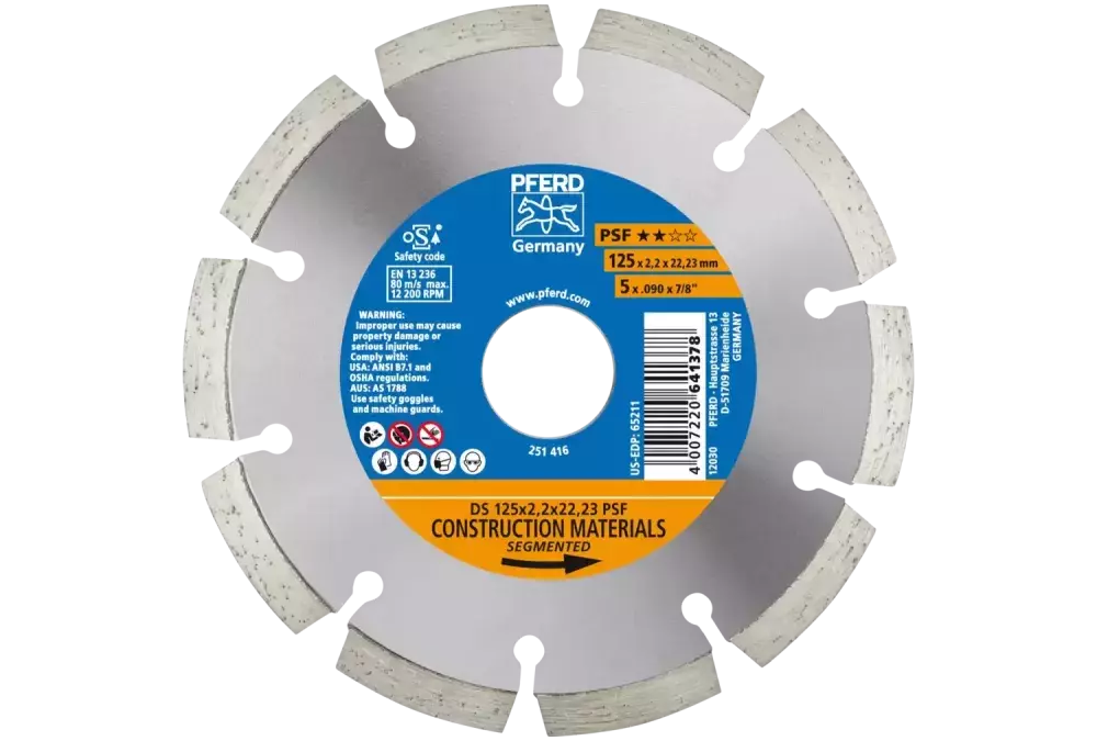 Diamentowa ściernica do przecinania DS 125 × 2,2 × 22,23 mm PSF do szybkiego cięcia kamienia i betonu 1