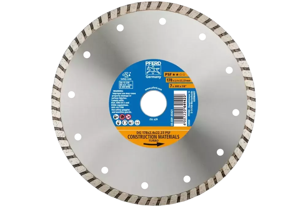 Diamentowa ściernica do przecinania DG 178 × 2,4 × 22,23 mm PSF do cięcia kamienia/betonu, wysoka jakość cięcia 1