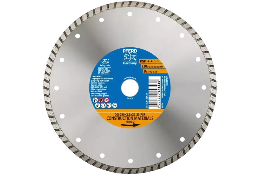 Diamentowa ściernica do przecinania DG 230 × 2,6 × 22,23 mm PSF do cięcia kamienia/betonu, wysoka jakość cięcia 1