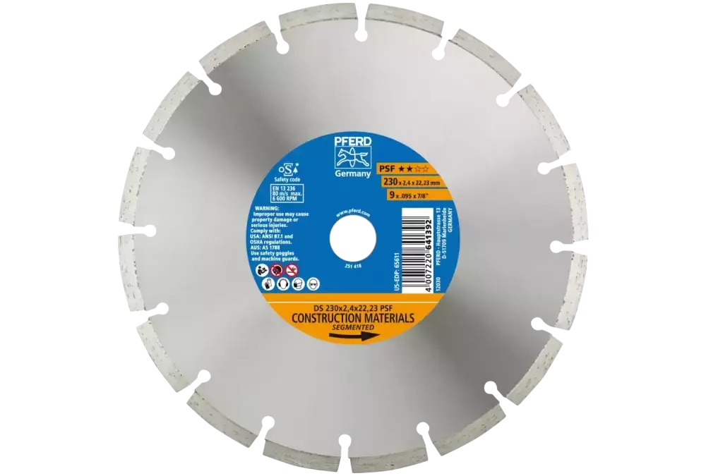 Diamentowa ściernica do przecinania DS 230 × 2,4 × 22,23 mm PSF do szybkiego cięcia kamienia i betonu 1