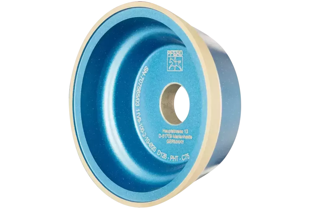 Diamentowa ściernica tarczowa z żywicy syntetycznej 11V9 PHT 125 mm D126 (średnia), szlif suchy 1