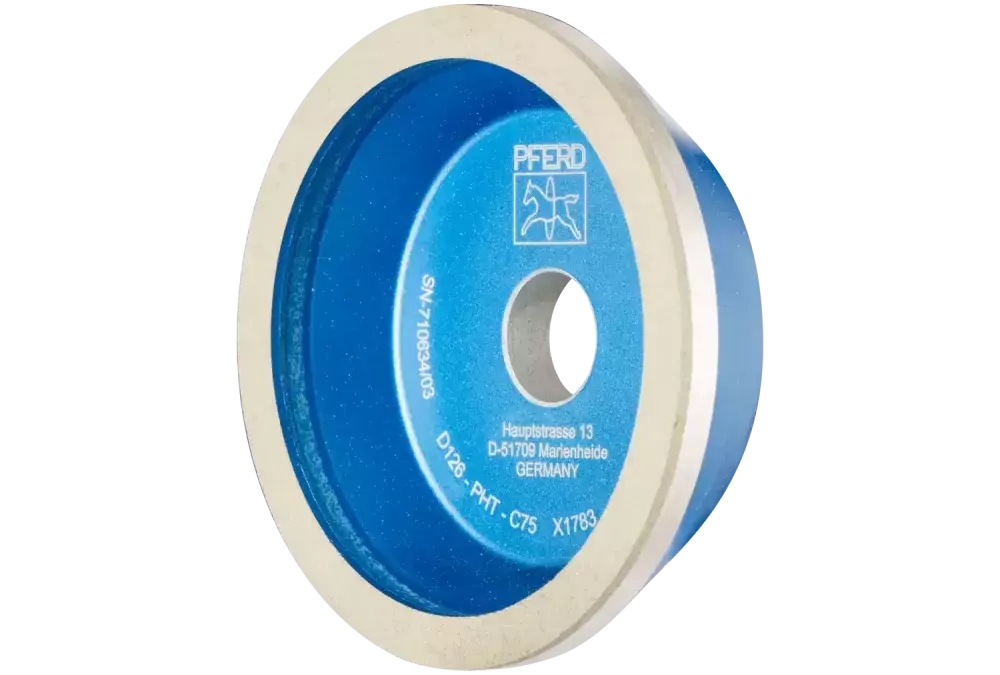 Diamentowa ściernica tarczowa z żywicy syntetycznej 11A2/60° PHT 115 mm D126 (średnia), szlif suchy 1