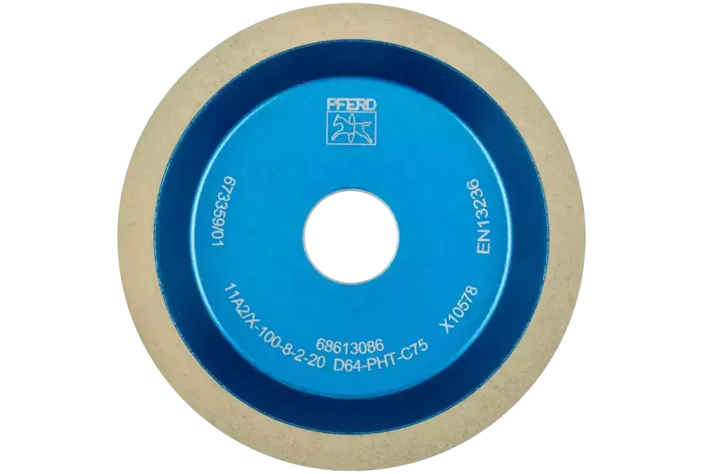 Diamentowa ściernica tarczowa z żywicy syntetycznej 11A2/60° PHT 125 mm D64 (drobna), szlif suchy 1