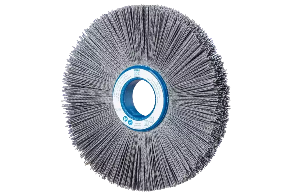 SZCZOTKI KOMPOZYTOWE tarczowe FLEX RBUP Ø 250 × 25 × 50,8 mm włókno SiC do otworu Ø 1,00 mm, ziarno 120, stacjonarne 1