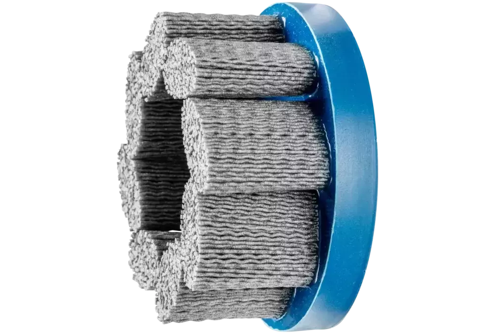 SZCZOTKI KOMPOZYTOWE talerzowe FLEX DBU Ø 100 x 22,2 mm włókno SiC do otworu Ø 1,10 mm, ziarno 120, stacjonarne 1