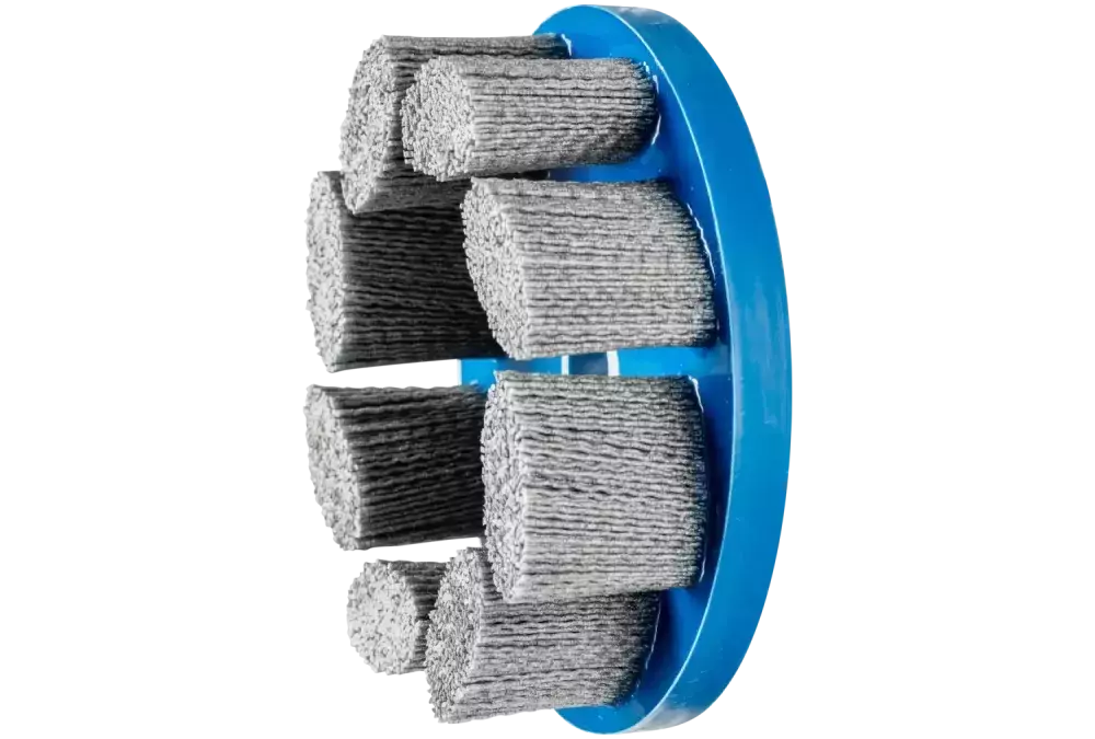SZCZOTKI KOMPOZYTOWE talerzowe FLEX DBU Ø 150 × 22,2 mm włókno SiC do otworu Ø 0,55 mm, ziarno 80, stacjonarne 1