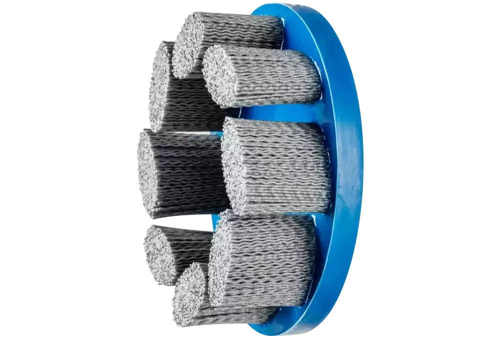 SZCZOTKI KOMPOZYTOWE talerzowe FLEX DBU Ø 150 × 22,2 mm włókno SiC do otworu Ø 1,10 mm, ziarno 120, stacjonarne 1