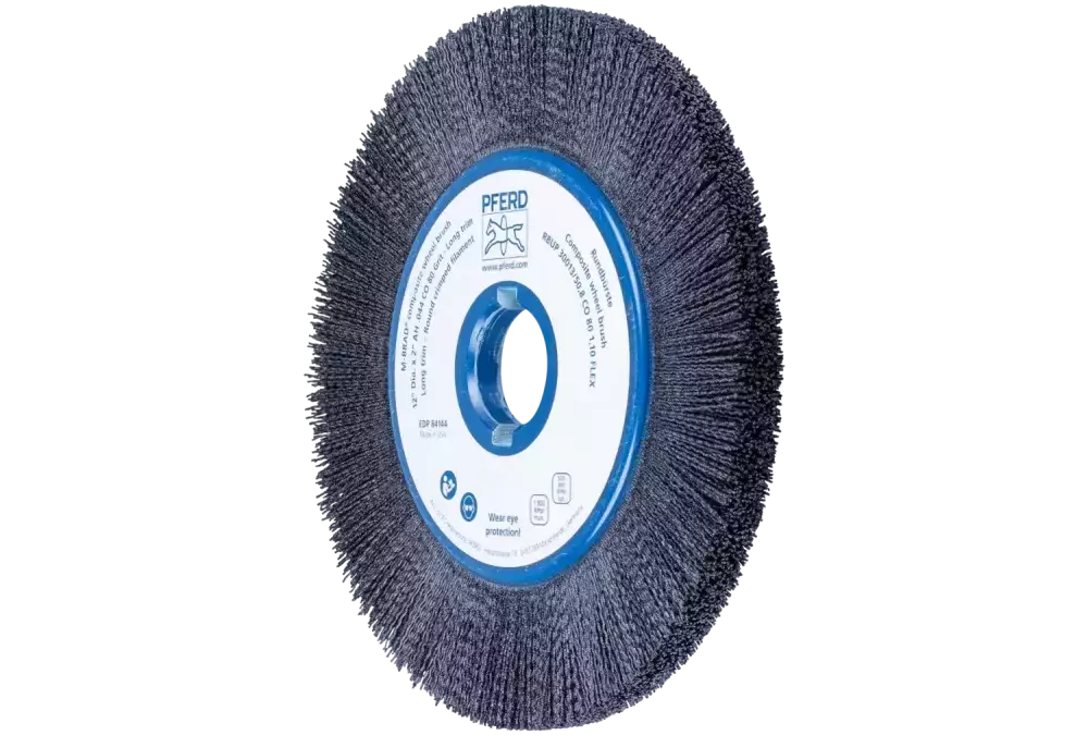 SZCZOTKI KOMPOZYTOWE tarczowe FLEX RBUP Ø 300 × 13 × 50,8 mm włókno ceramiczne Ø 1,10 mm, ziarno 80, stacjonarne 1