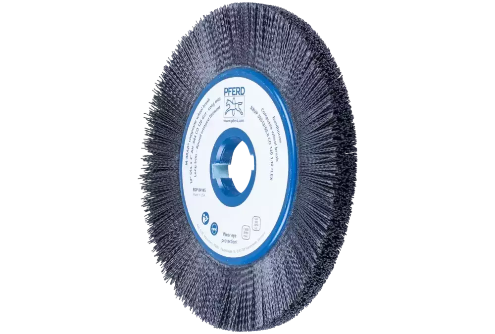 SZCZOTKI KOMPOZYTOWE tarczowe FLEX RBUP Ø 300 × 13 × 50,8 mm włókno ceramiczne Ø 1,10 mm, ziarno 120, stacjonarne 1