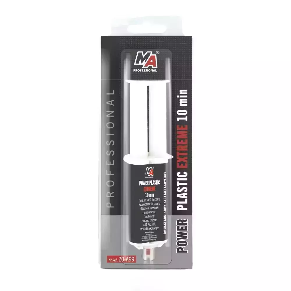 Klej do plastików metakrylowy szary 25ml + miksery MA PROFESSIONAL 1