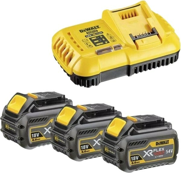 Zestaw ładowarka 54V + 3 akumulatory 6.0Ah DeWALT DCB118T3 1