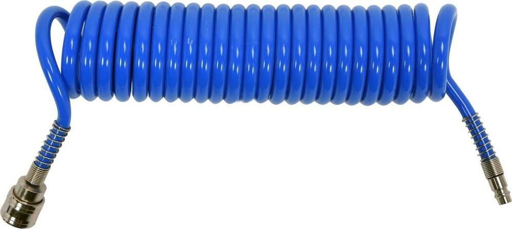 Wąż spiralny 6,5mm x 10mm x 5m PU z szybkozłączami 1