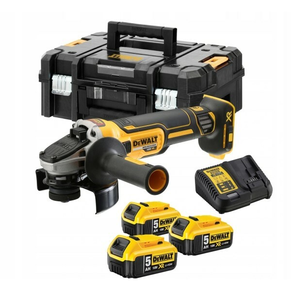 Szlifierka kątowa XR Li-Ion 18V 125mm 3aku 5Ah + walizka + ładowarka DeWALT DCG405P3 1