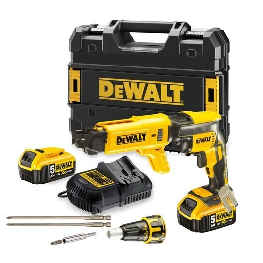 Wkrętarka do płyt GK 18V + walizka + 2x5,0Ah + ładowarka DCF620P2K 1
