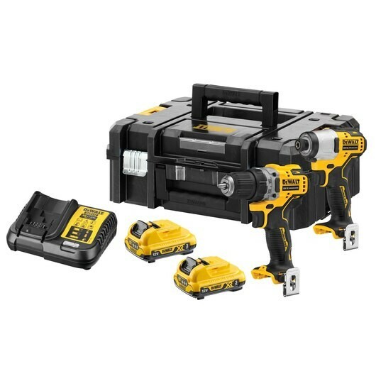 Zestaw DCK2110L2T 12V Wiertarko-wkrętarka DCD701 + Zakrętarka DCF801 + 2x3Ah + walizka + ładowartka 1