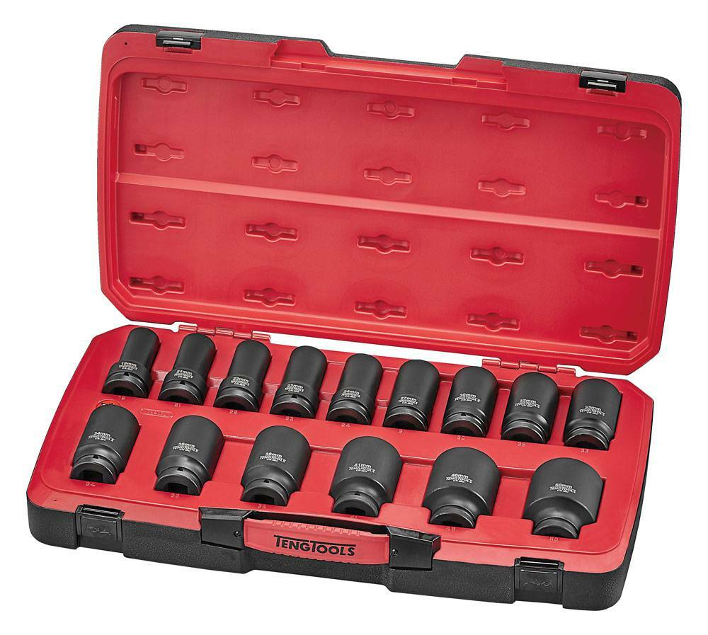17-elementowy zestaw nasadek udarowych długich z chwytem 3/4 Teng Tools T9417L 1