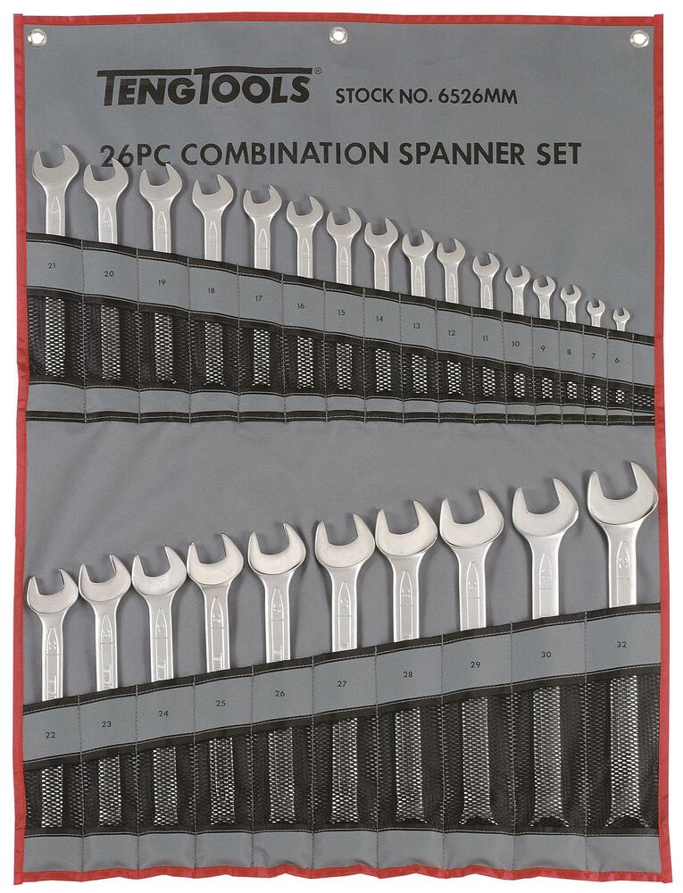 Zestaw kluczy płasko-oczkowych Teng Tools 6526MM 1
