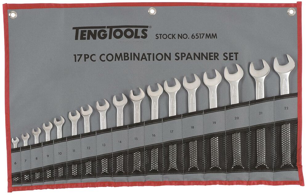 Zestaw kluczy płasko-oczkowych Teng Tools 6517MM 1