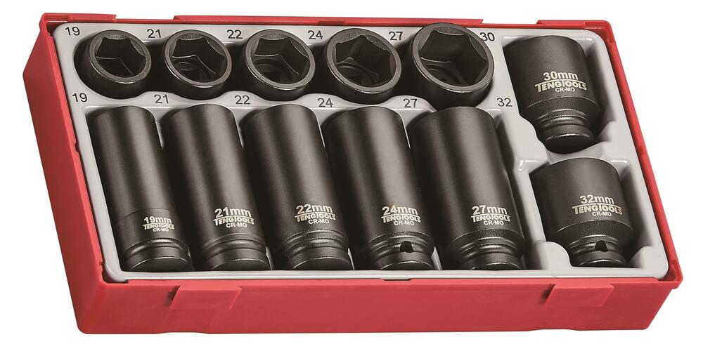 12-elementowy zestaw nasadek maszynowych z chwytem kwadratowym 1/2 Teng Tools TT9212 1