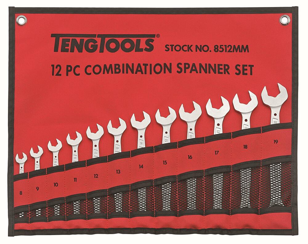 Klucze płasko-oczkowe w zestawie Teng Tools 8512MM 1