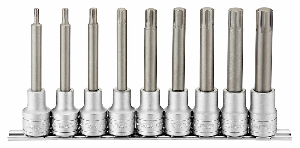 9-elementowy zestaw nasadek trzpieniowych długich do gniazd typu Torx Teng Tools M1209TX 1